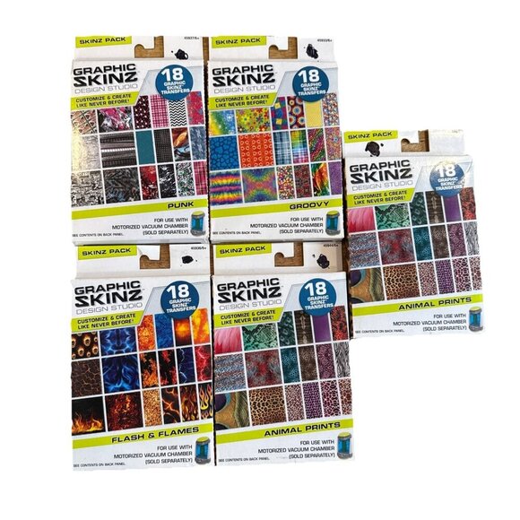 Graphic Skinz Studio Skin Pack Transfer Refill Kit by RoseArt ~18 each Lot Of 5 - Picture 1 of 8